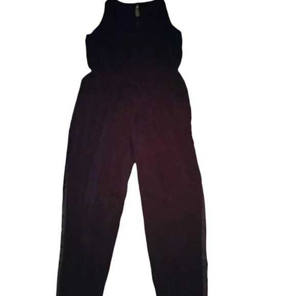 🔷5/$25 Studio y black lace sleeveless jogger bottom pants outfit jumpsuit XL - Picture 4 of 8